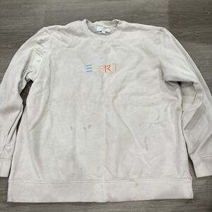 Vintage 80s Espirit By Pacsun White Sweater | Size L | Distressed